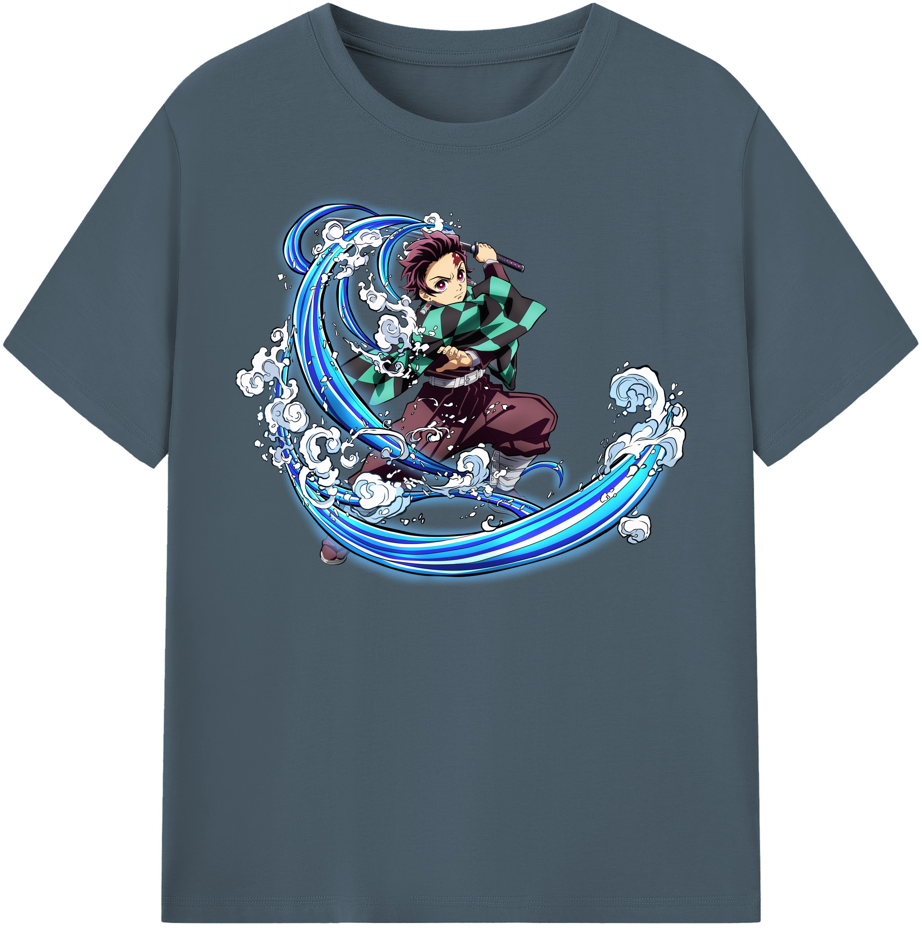 （画像用） 鬼滅の刃 竈門 炭治郎／かまど たんじろう Kamado Tanjirou 綿100％半袖Tシャツ（フロントプリント）